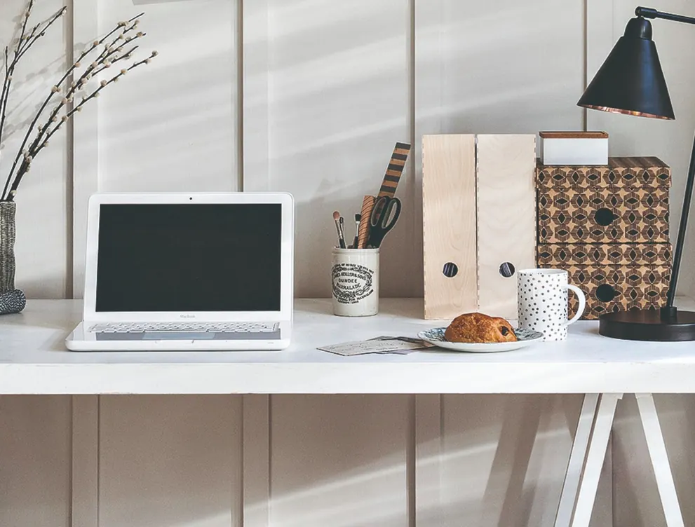 Adult working with focus at a desk
